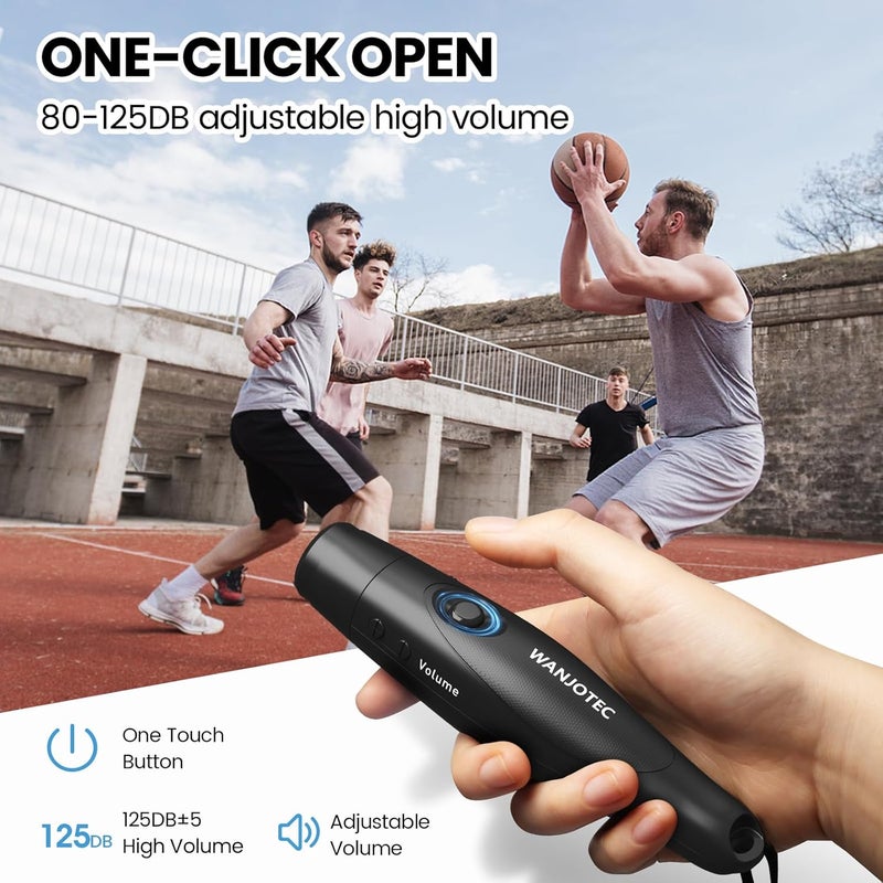 WANJOTEC Electronic Whistle for Teacher Coaches, 3 Tones Adjustable 130db Loudest High Volume Handheld Emergency Electric Whistles for Referee, P.E.Outdoor Sports Whistles with Lanyard - Image 5